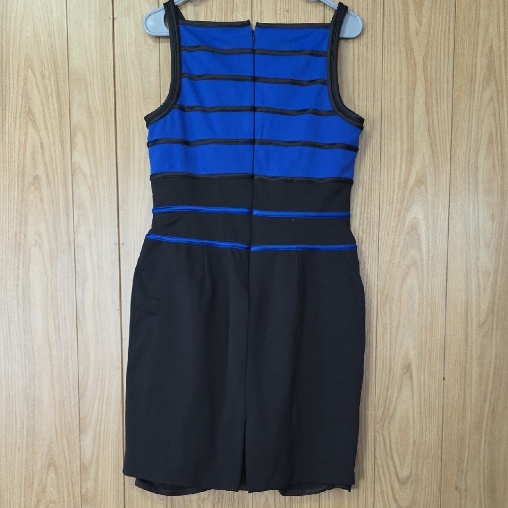 White House Black Market Blue and Black Mini Dress - Picture 7 of 8